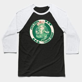 Cute Siren Coffee Baseball T-Shirt